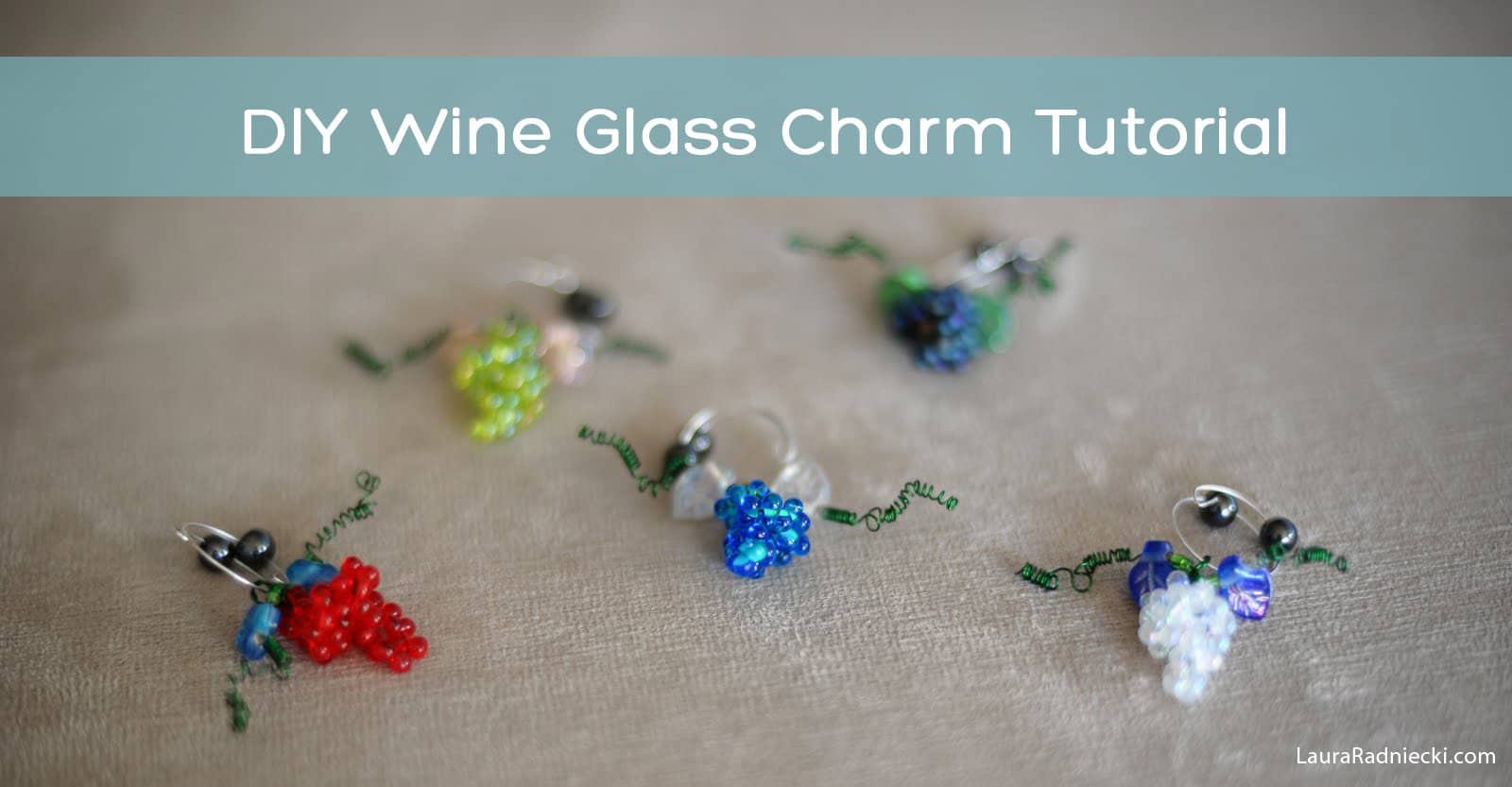 Wine glass charm beads sales