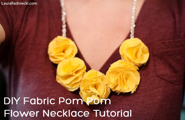 DIY Fabric Pom Pom Flower Tutorial