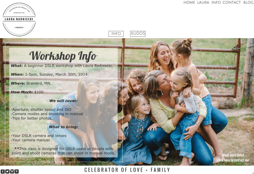 Beginner DSLR Camera Workshops in Brainerd, MN with Laura Radniecki