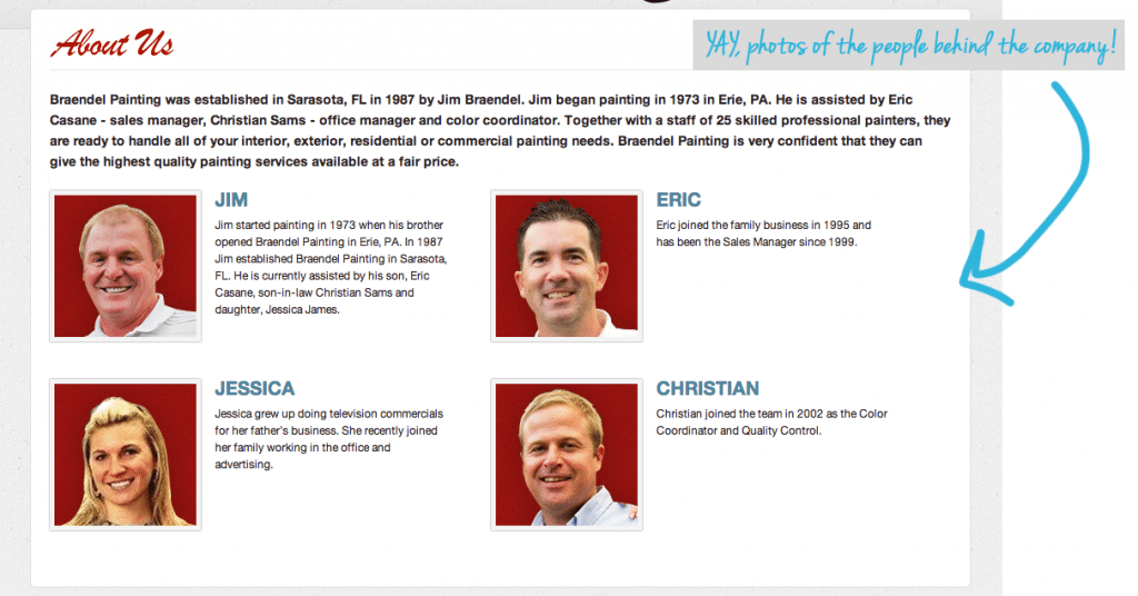 Good About Page on Website