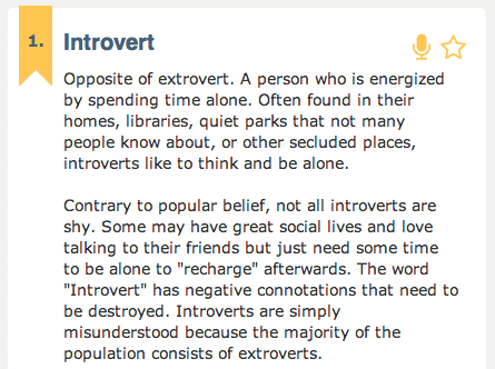 Meaning extrovert and introvert