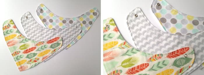 Handmade drool bibs.