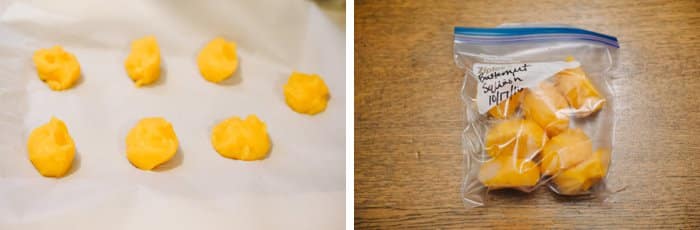 6 Ways to Freeze Homemade Baby Food Purees | Cookie Sheet, Wax Paper and Freezer Bag Method | Freeze baby food, freeze baby food ice cubes, freeze baby food ideas