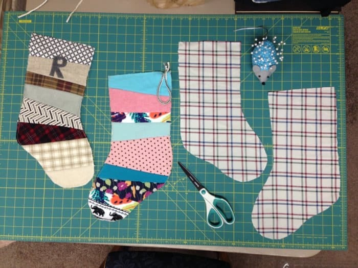 Making stockings for Christmas