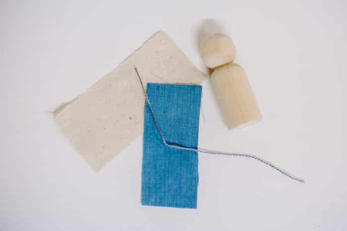 Fabric supplies needed to make Mary for DIY nativity set.