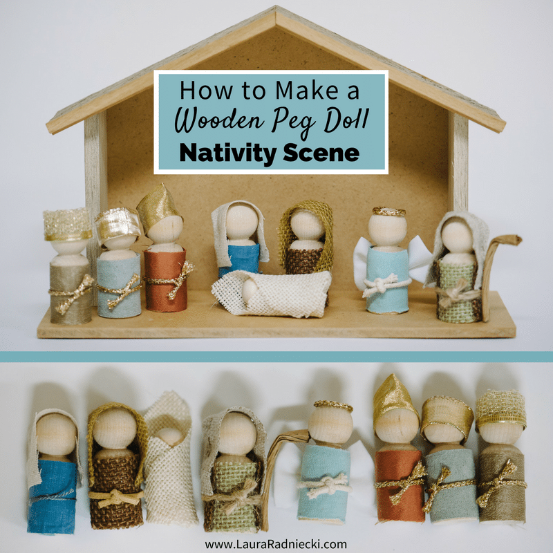 How to Make a Wooden Peg Doll Nativity Set - Kid and Toddler Friendly Nativity Scene Set | wooden pegdoll nativity, pegdolls diy, pegdoll nativity, nativity set diy, nativity scene diy, kid friendly nativity, handmade nativity