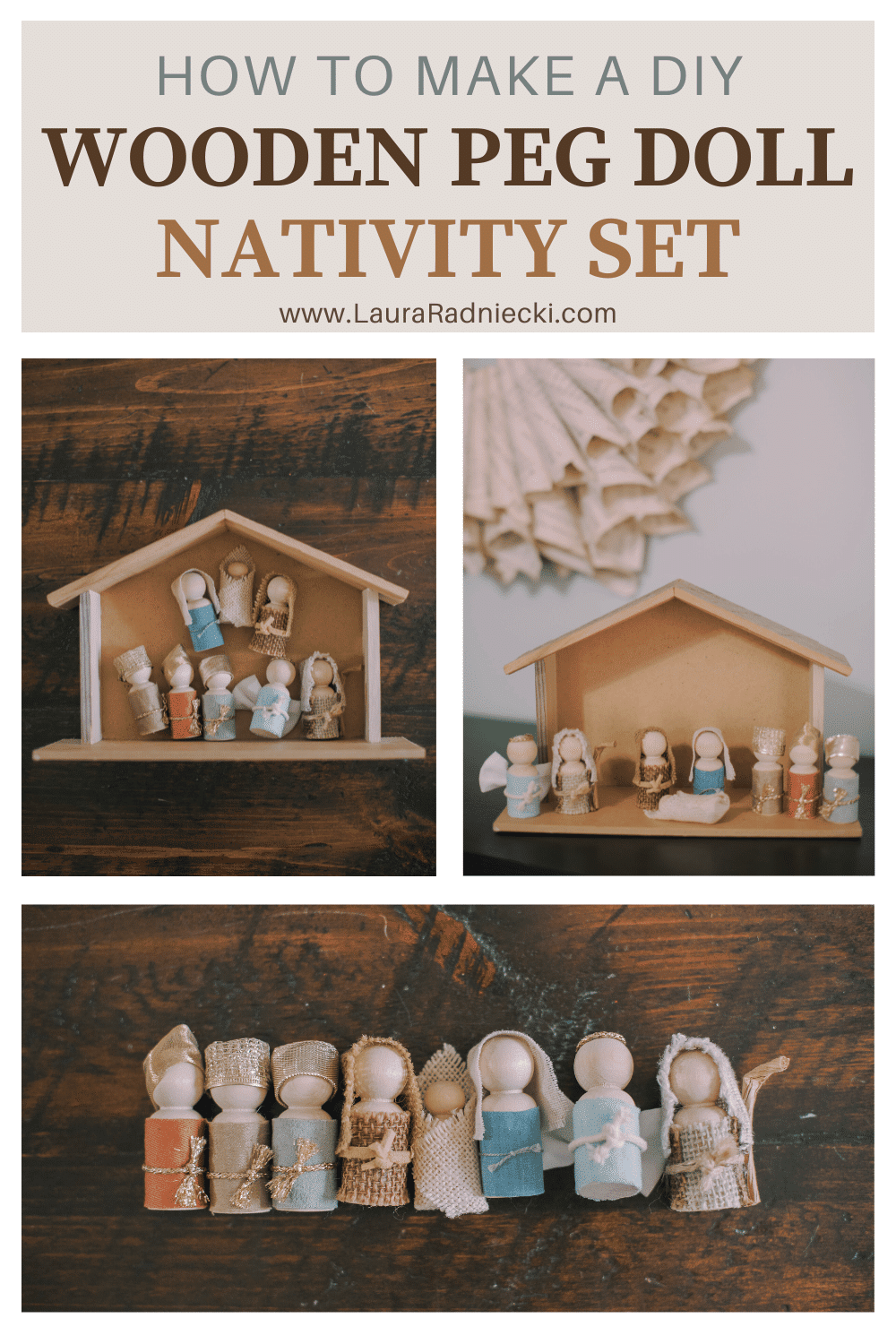 How to Make a Wooden Peg Doll Nativity Set