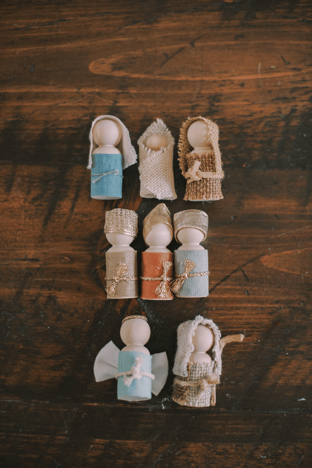 How to Make a Wooden Peg Doll Nativity Set