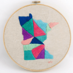 Minnesota State Embroidery Project - Embroidery Art Pattern State Shape