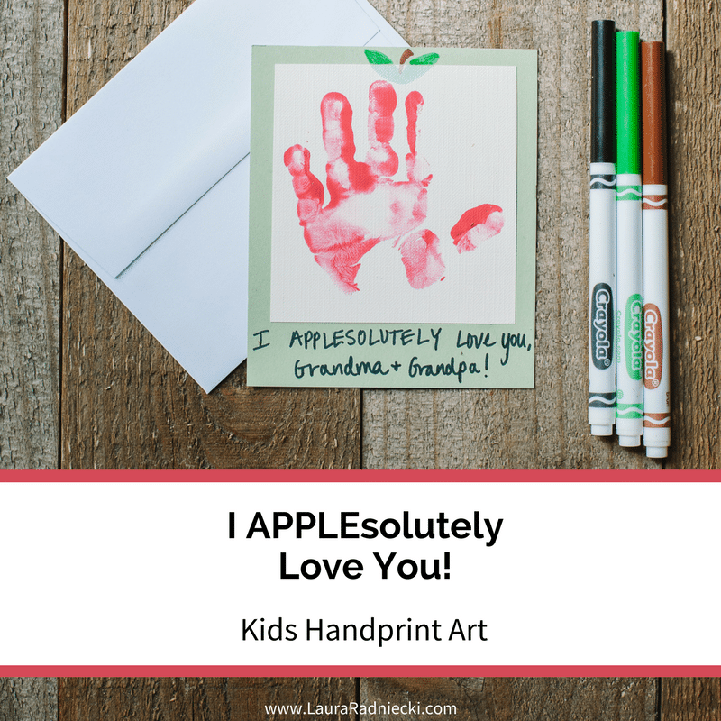 I APPLEsolutely Love You - Kids Handprint Art Idea! | Kids Art, Kids Crafts Ideas, Handprint Crafts, Kids Handprint Art Apple, Apple Handprint Art