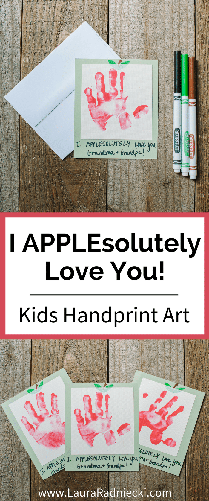 I APPLEsolutely Love You - Kids Handprint Art Idea! | Kids Art, Kids Crafts Ideas, Handprint Crafts, Kids Handprint Art Apple, Apple Handprint Art