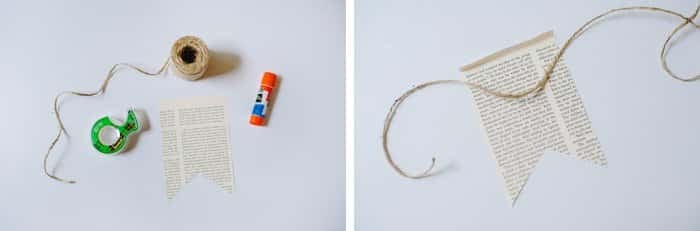 A paper flag and a roll of twine.