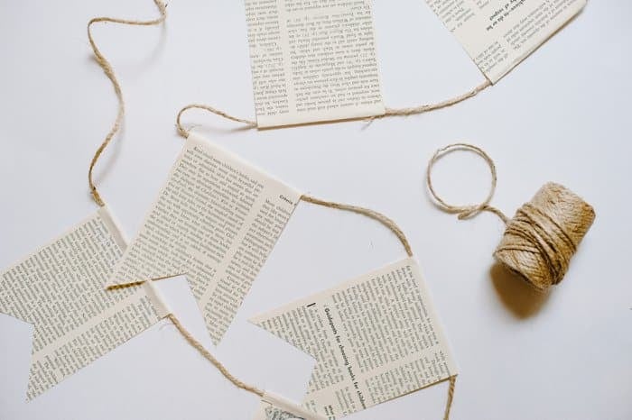 DIY Book Page Bunting Garland