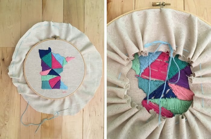 How to finish the back of an embroidery project