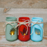 Reversible 2-in-1 DIY Fall Mason Jars - Easy Leaf Luminary Craft
