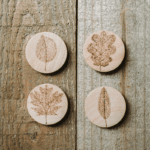 Wood Burned Leaf Magnets on Wood Slices | Wood Burned Leaf Magnets, Magnets with Leaves, Woodburning Gifts