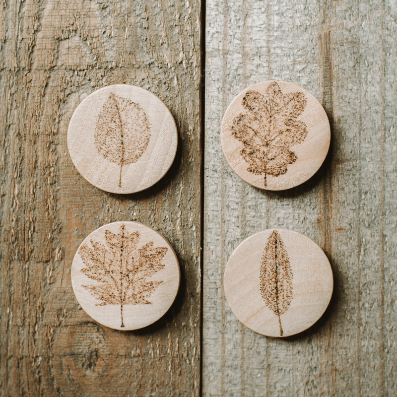 How to Make Wood Burned Leaf Magnets on Wood Slices