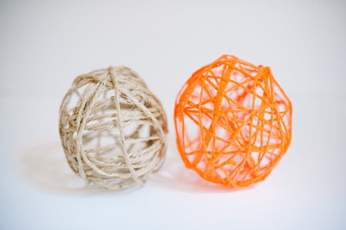 Fall Yarn Balloon Balls for Halloween and Thanksgiving Decor