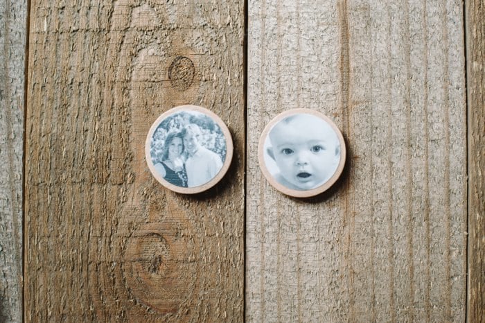 Easy Photo Transfer on Wood Slices with Mod Podge