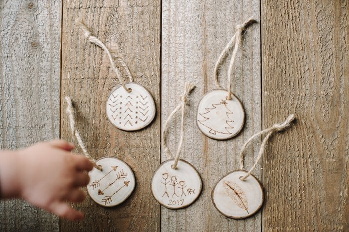 Wood burned ornaments for the Christmas Tree