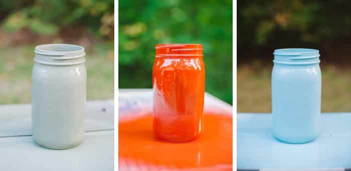 Spray paint mason jars