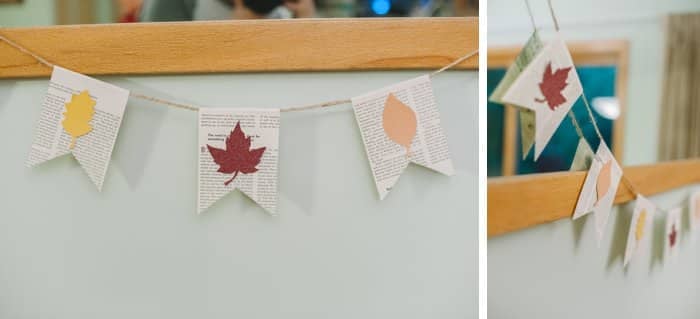 Fall Leaf Garland made with a Book Page Banner | Easy, cheap fall decor ideas | Fall Leaf Banner