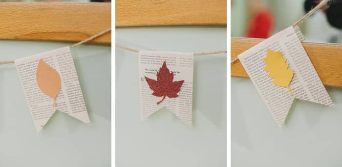 Fall Leaf Garland made with a Book Page Banner | Easy, cheap fall decor ideas | Fall Leaf Banner