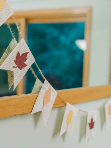 How to Make a Fall Leaf Banner with Book Pages - Fall Decor Garland