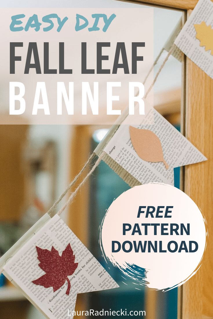 How to Make a Fall Leaf Banner with Book Pages _ Fall Decor Garland