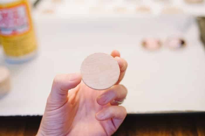 DIY Photo Magnets Made with Mod Podge on Wood Circles