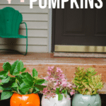 Cheap DIY Fall Porch Decor Idea _ Painted $1 Plastic Pumpkins