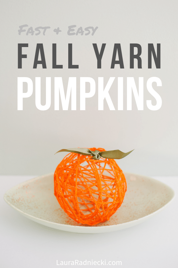 Orange Yarn Ball Pumpkin for Fall Decor