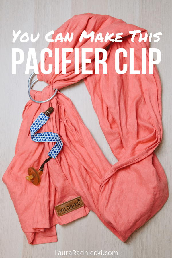 Ever wondered how to make a pacifier clip? No more baby pacifiers on the disgusting floor; you can make a pacifier holder in 8 minutes (or less) with this DIY tutorial! Use up your fabric scraps, ribbon, and cute metal clips to sew homemade pacifier clips fast and cheap. Perfect for baby shower gifts or in a gift basket for a new mom! #pacifierclip #pacifier