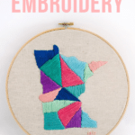 Minnesota State Embroidery Project _ Embroidery Art Pattern State Shape