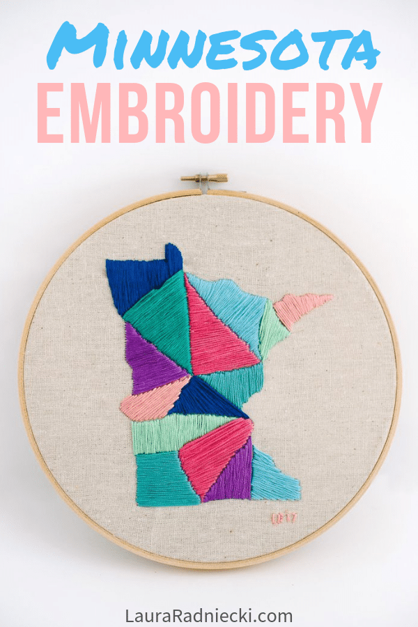 Minnesota State Embroidery Project _ Embroidery Art Pattern State Shape