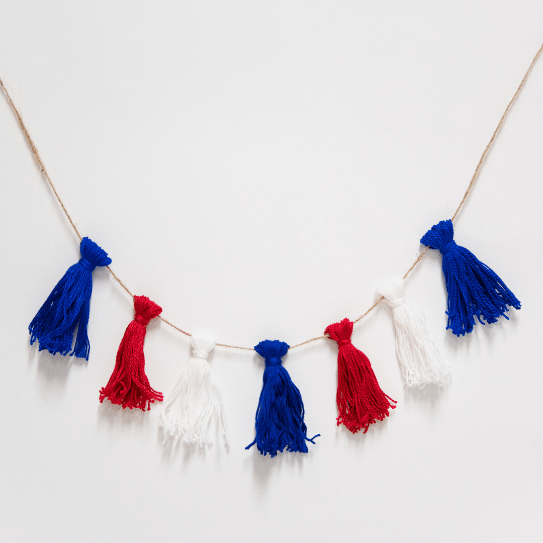 How to Make an Embroidery Floss Tassel Garland for the Fourth of July