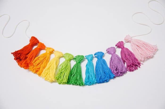 Tassel garland with embroidery thread