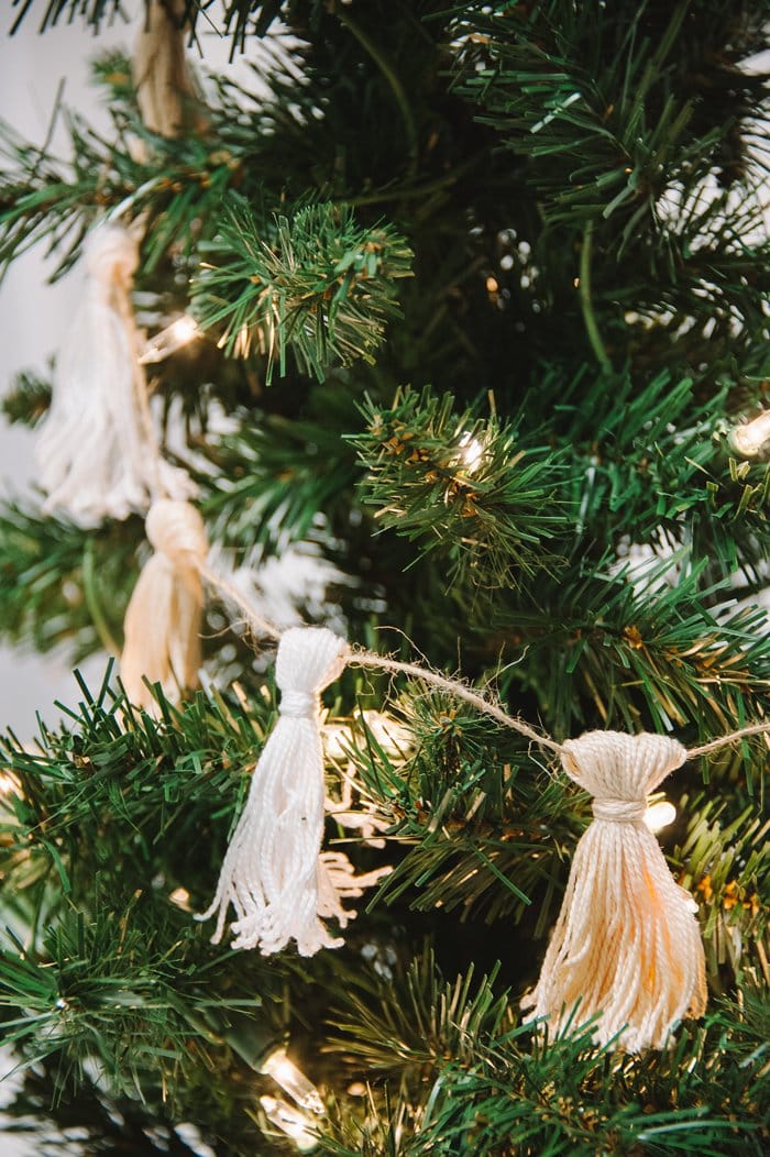 a christmas tassel garland for the holidays