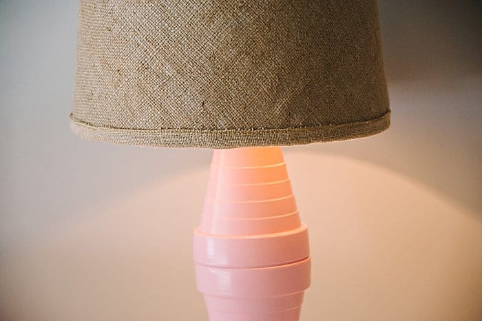 upcycled burlap lampshade