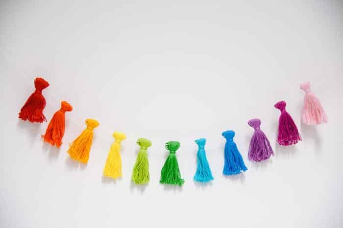 Rainbow Tassel Garland