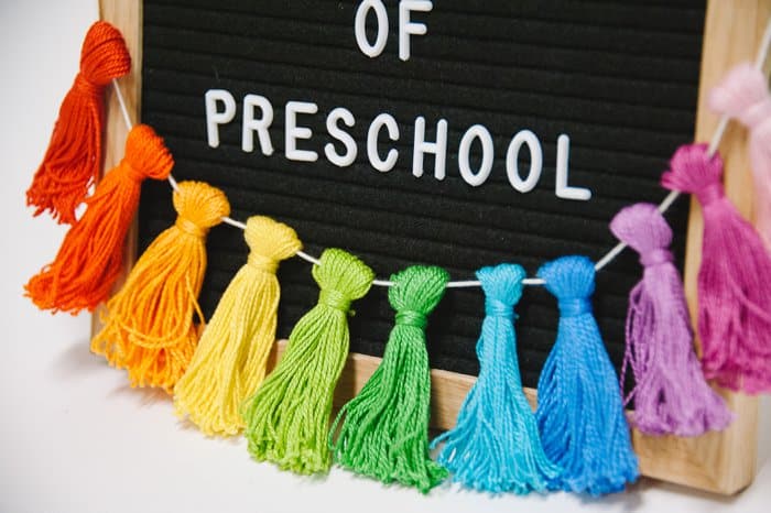 Tassel garland in rainbow colors