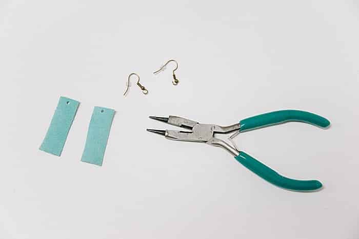 Attach earring hooks with pliers.