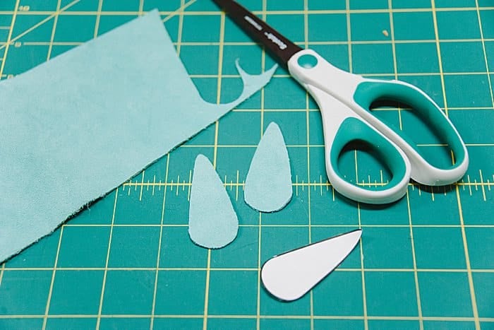 Long leather teardrop earring shapes.