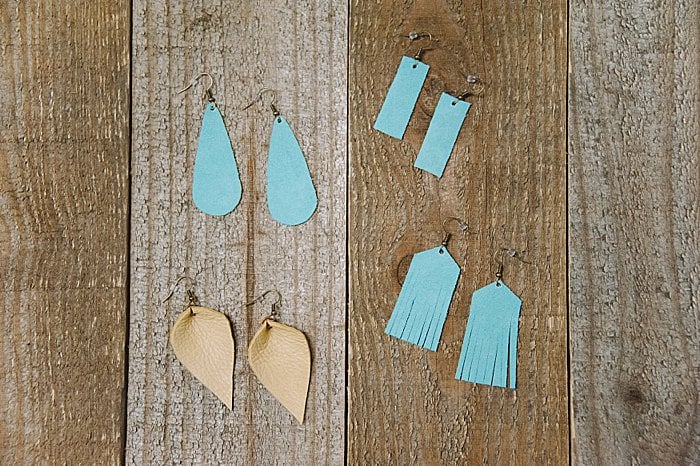 Diy earrings made out of leather.