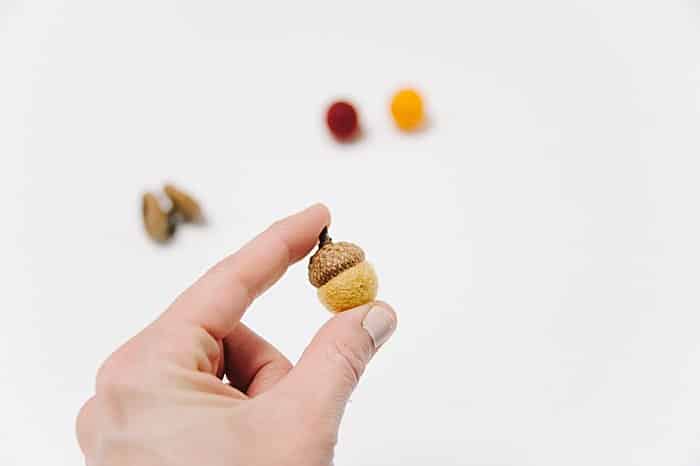 felted acorn