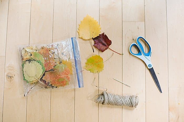 supplies needed to make an easy diy fall leaf garland