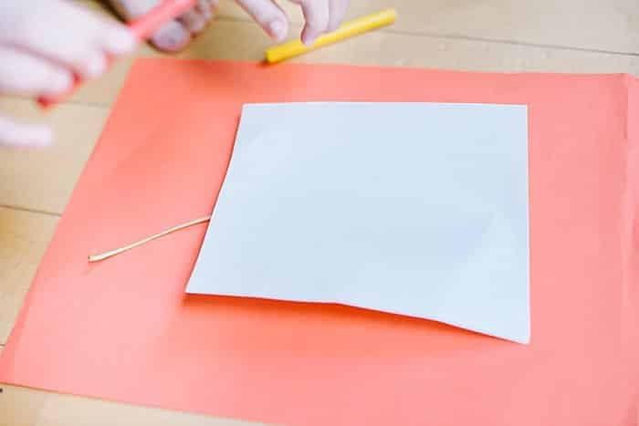 cover leaf with paper in preparation for leaf rub