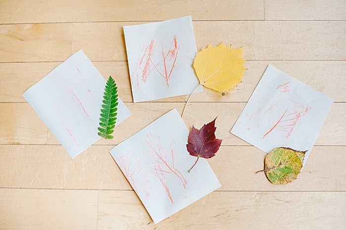 leaf rubbing for preschoolers, no perfection is required