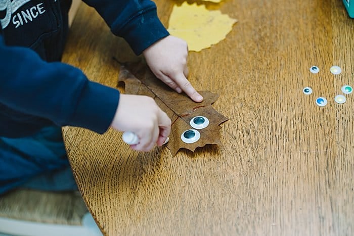 draw mouths on leaf monsters