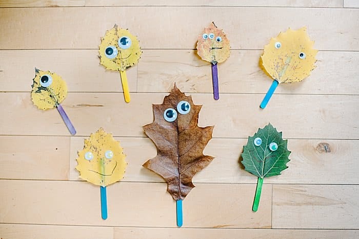 easy fall leaf monster craft for preschoolers
